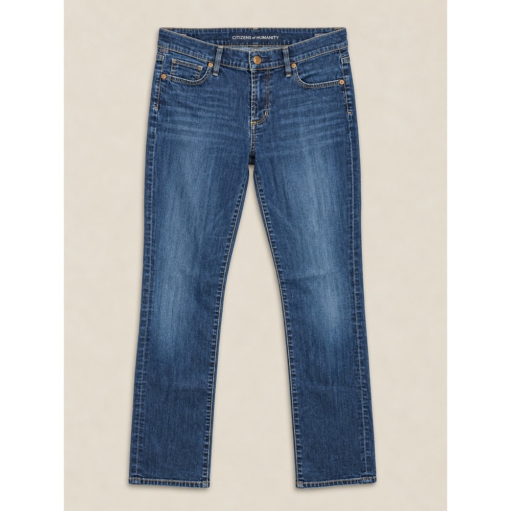 Citizens of Humanity Slim Straight Leg Jeans Dark Wash Blue Denim